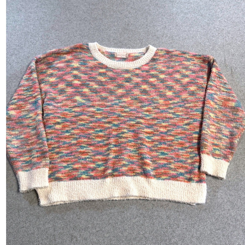 Altar'd State Womens XS Chunky Knit Sweater Multicolor Confetti Cropped Cozy